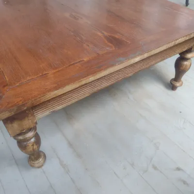 Sale Photo Thumbnail #846: Vintage Low Profile Wood Coffee Table.  Has been used on screened porch