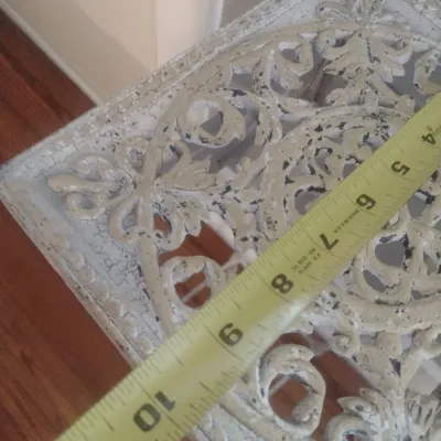 Sale Photo Thumbnail #38: Vintage Metal Fancy Scroll Design Plant Stand.  Upstairs item.