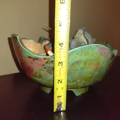 Sale Photo Thumbnail #188: Hand Made Pottery Bowl with Shells and Stones