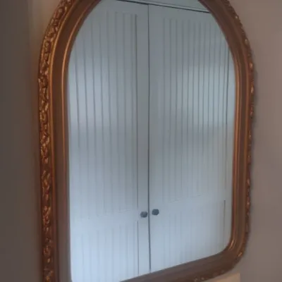 Sale Photo Thumbnail #602: Resin Gilt Archtop Framed Wall Mirror