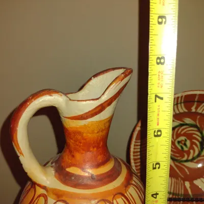 Sale Photo Thumbnail #236: Collection of Ethnic Design Pottery.  Bowl has chip under rim- please see all pictures.