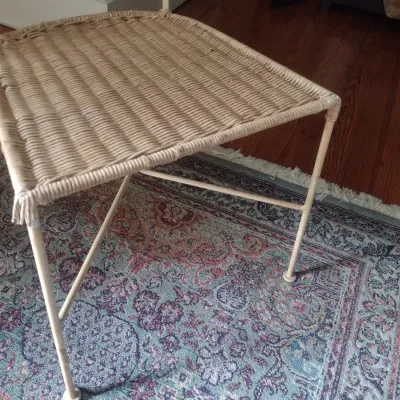 Sale Photo Thumbnail #344: Metal Frame Chair with Wicker Weave Accent