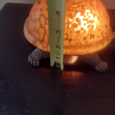 Sale Photo Thumbnail #25: Figural Turtle Glass Shell Desk Lamp with Metal Body Base