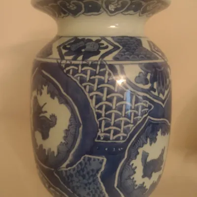 Sale Photo Thumbnail #99: Ceramic Blue and White Ginger Jar