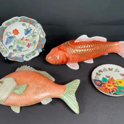Sale Photo Thumbnail #51: Asian Porcelain Fish Décor Collection – Saks Fifth Avenue Japan Koi, Maitland-Smith & Decorative Dis