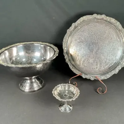 Sale Photo Thumbnail #73: F.B. Rogers & International Silver Co. Silverplate Serving Set – 3 Pieces