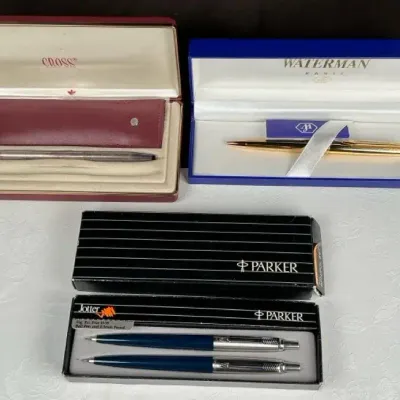 Sale Photo Thumbnail #116: Cross Sterling Pen, Waterman Paris & Parker Jotter Writing Instruments Lot
