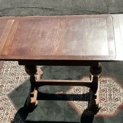 Sale Photo Thumbnail #15: Oak Draw-Leaf Trestle Dining Table