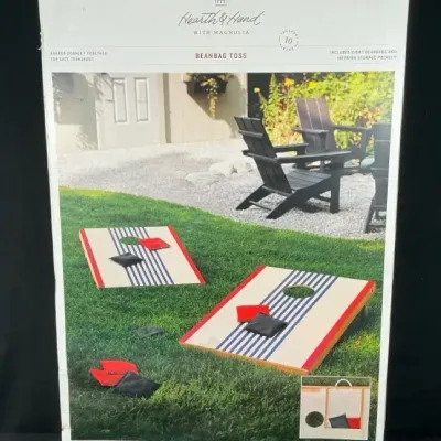 Sale Photo Thumbnail #96: Hearth & Hand with Magnolia Beanbag Toss Cornhole Set with Carry Handle