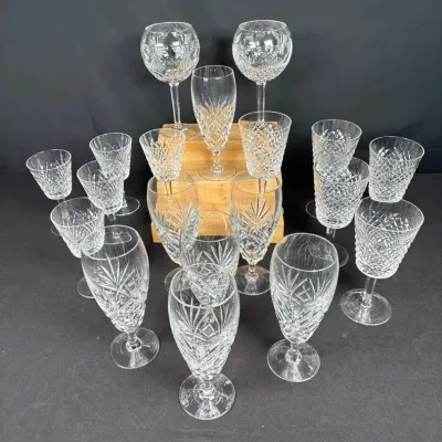 Sale Photo Thumbnail #65: Waterford Crystal Stemware Collection – 19 Assorted Cut Crystal Glasses
