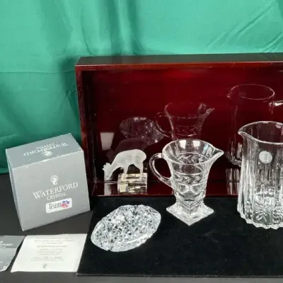 Sale Photo Thumbnail #29: Waterford Crystal Jacksonville Jaguars Limited Edition Football, Lalique Deer, Crystal Pitchers & Se