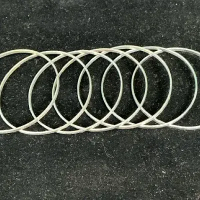 Sale Photo Thumbnail #33: 7 Hammered Silver-Tone Thin Bangle Bracelets – 37.81g