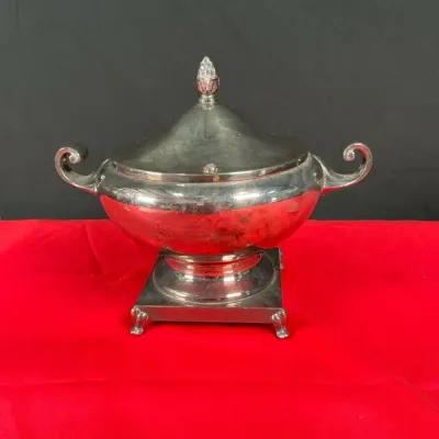 Sale Photo Thumbnail #12: Crescent Silverplate Covered Serving Bowl with Lid