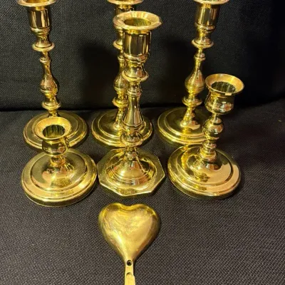6 Baldwin Brass Candlesticks 