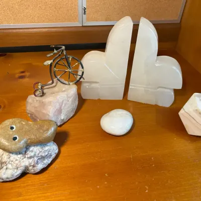 Marble Bookends And Assorted Paperweights 