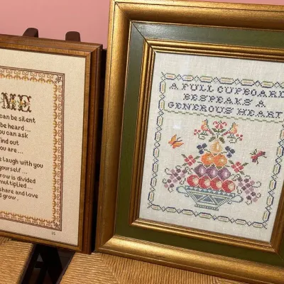 2 Framed Needlepoint Items 