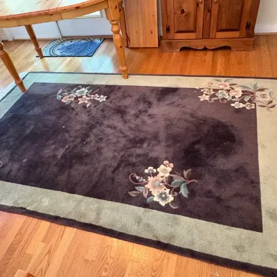 Vintage Chinese Art Deco Hand-knotted Wool Rug 5.3 x 8.5