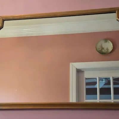 Gold-Tone, Scallop Framed Wall Mirror