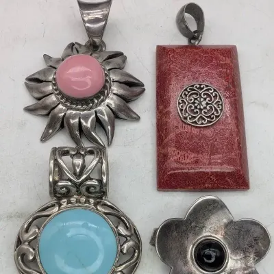 4 Sterling Silver Pendants