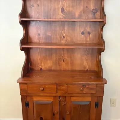 Country Style Pine Display Cabinet