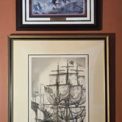 "The Whaler " Signed Etching By Alan Jay Gaines & "Chamberlains Charge" By Mort Kunstler