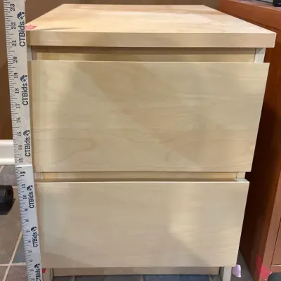Modern Light Natural Wood 2-Drawer Filing Pedestal Cabinet