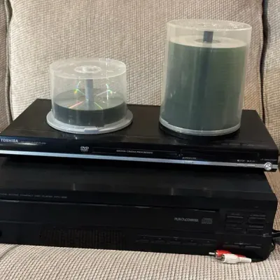Home Audio/Video Bundle – Yamaha CD Changer, Toshiba DVD Player & Blank Media Spindles