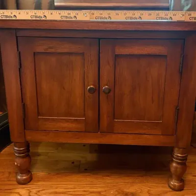 Wood Two-Door Accent End Table / Nightstand