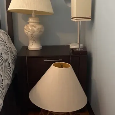 Night Stand With A Lots Of Lamps