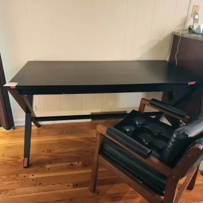Crate & Barrel Spotlight Ebony X-Leg Desk