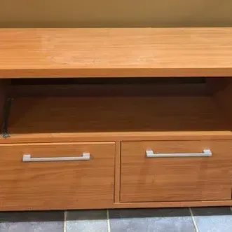 Wood-Tone Entertainment Center TV Stand Console with Drawers and Cabinets