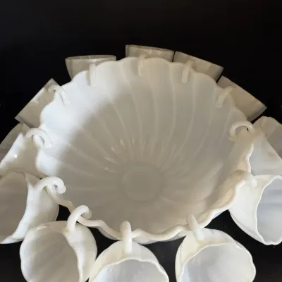 Milk Glass Punch Bowl
