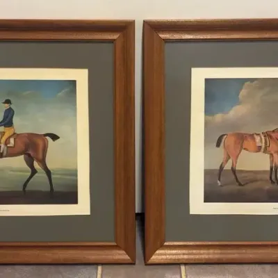 Real Pair of Framed Vintage English Equestrian Prints – James Seymour & Edwin Cooper