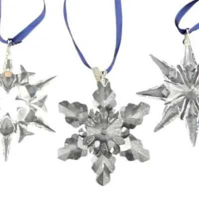 2007, 2008, 2009 Swarovski Crystal Ornaments With Original Boxes