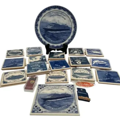 Holland America Cruise line Tiles (34)& 1 Inaugural Plate 