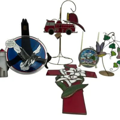 Hanging Stained Glass Lot (8)