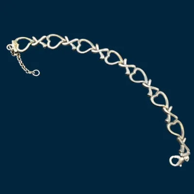 Vintage Lenox Sterling Silver Heart Bracelet 