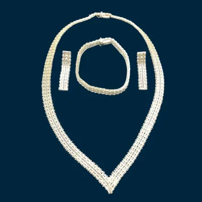 Four Piece Mexican Sterling Silver Jewelry Set 