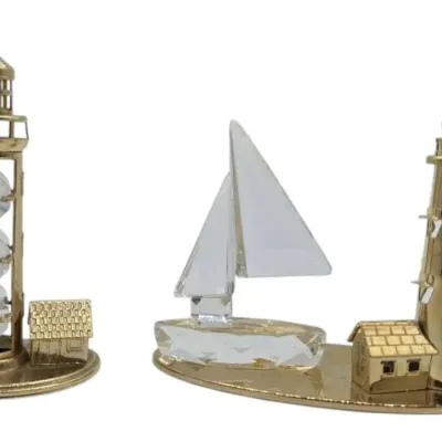 Mascot Crystal Delight 24K Plated & Crystal Lighthouses 