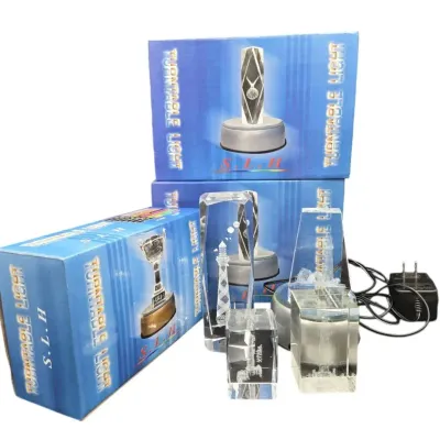 4 Lighthouse Crystals & 4 Lighted Pedestals