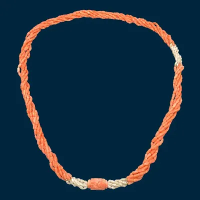 Angel Skin Coral And Fresh Water Pearl Bead Necklace 
