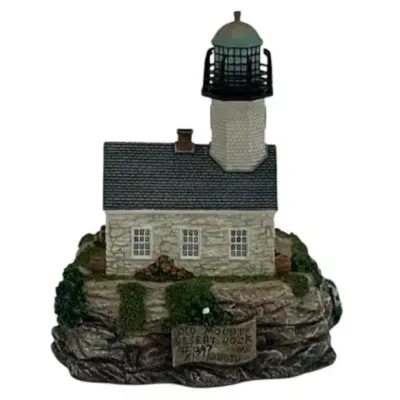 Harbor Lights Old Mount Desert Rock -Maine With Original Box