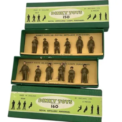 Two Boxes Of Dinky Toys Diecast Military Personnel With Original Boxes