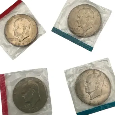 Four Eisenhower Dollars