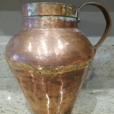 Vintage Large Hammered Copper Pitcher