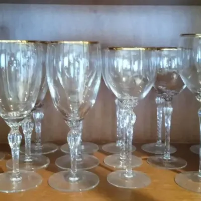 Lenox Crystal Stemware With Gold Trim