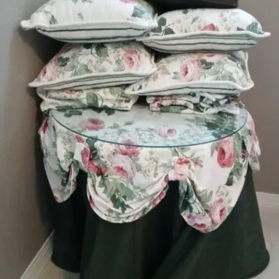Vintage Queen Size Floral Linens with Matching Tablecloths 