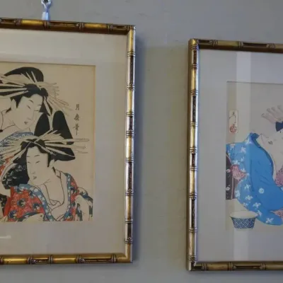 Framed Wood Block Prints By Ukiyo-E