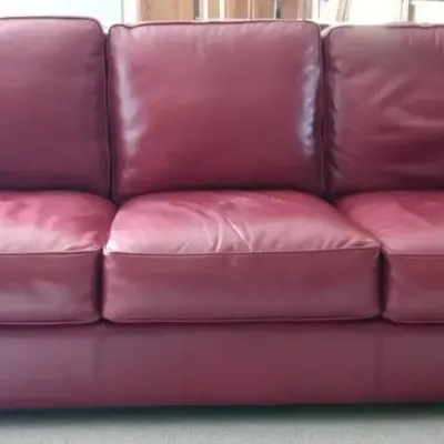 Thomasville Red Leather Sofa