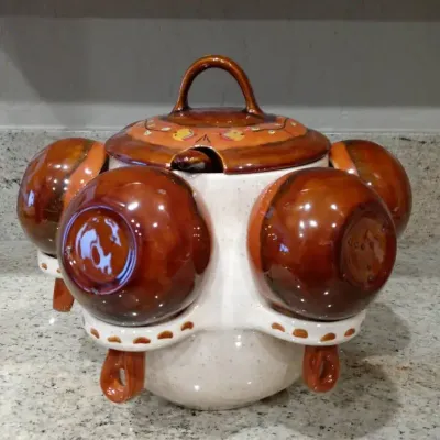 Ceramic Soup Tureen with Mugs